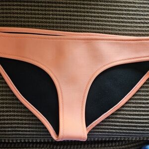 Peach and Black Women's Swim Bottom